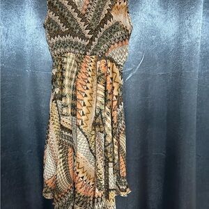Multicolor Zigzag Patterned Dress